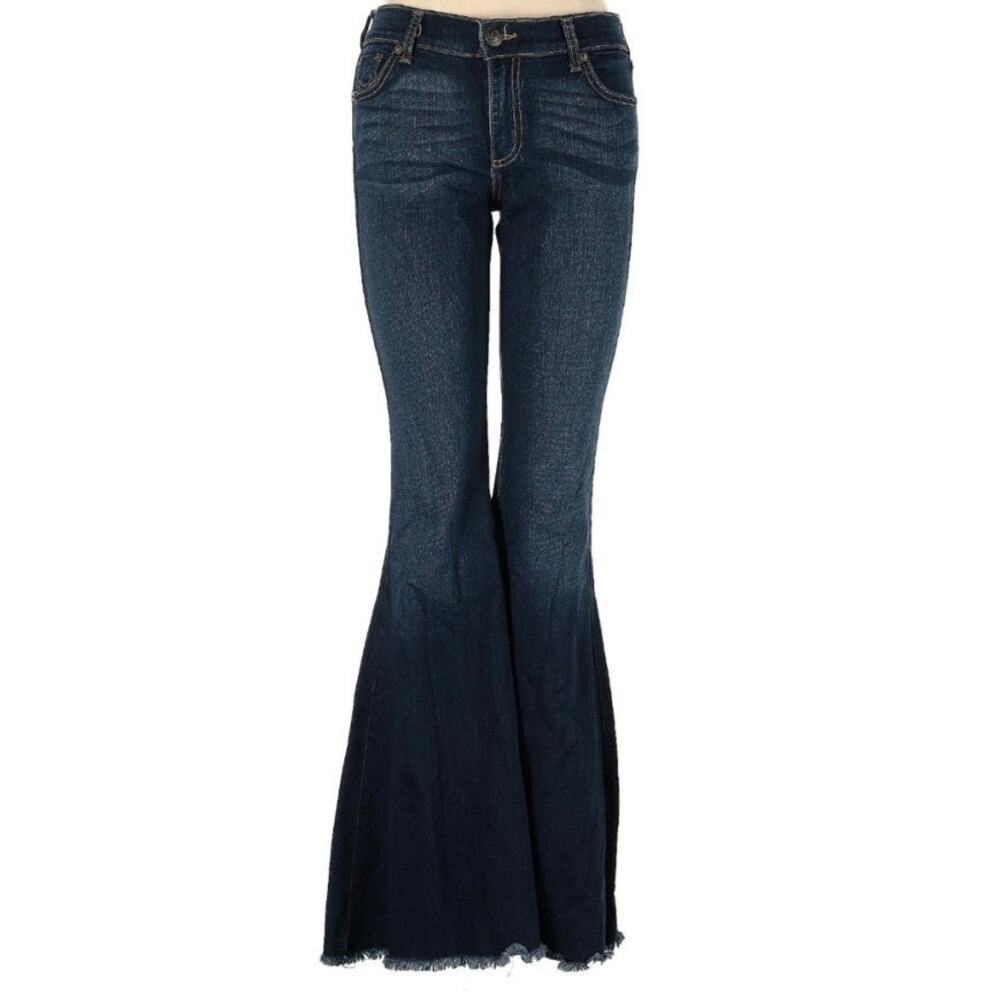 Free People Dark Blue Denim Retro 29 Flares - Picture 2 of 7